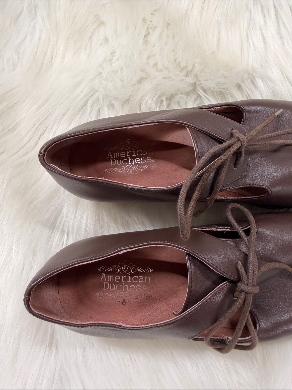 American Duchess Mary Renaissance Brown Leather Shoes 6.5 - Picture 6 of 14